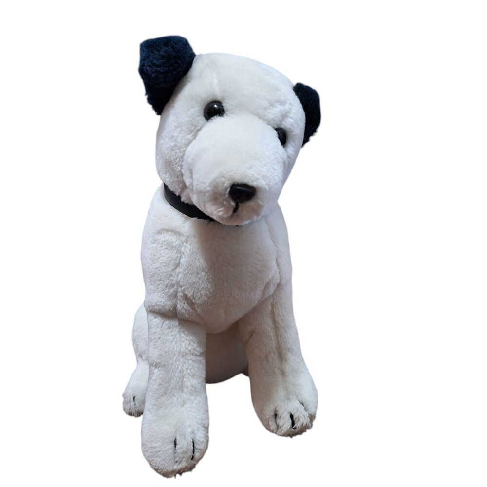 Vintage 1980‎ Dakin Brand 11.5" Plush Sitting White Stuffed Dog Animal Plush